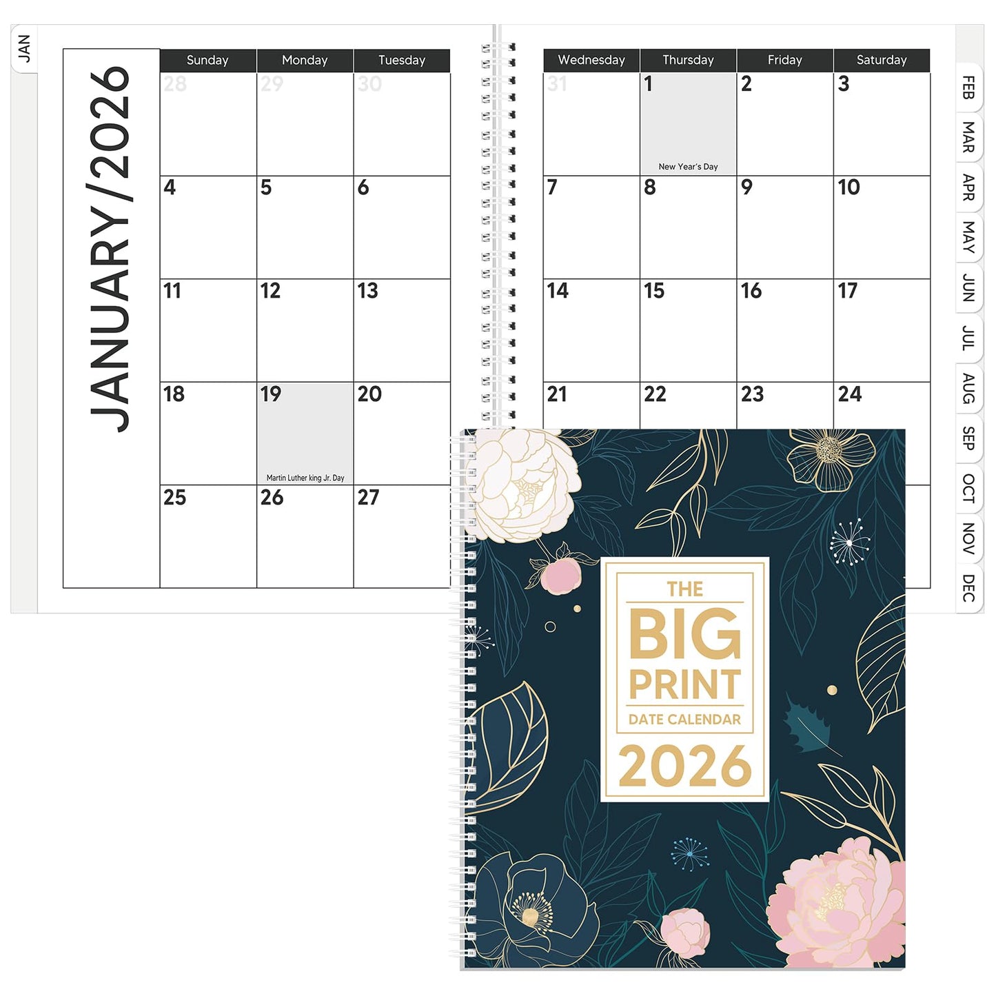 2026 Big Print Date Calendar