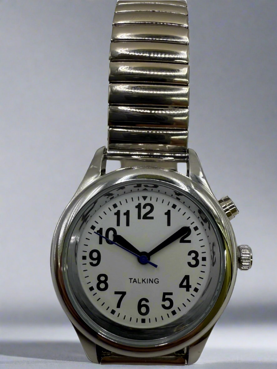 Talking Women's Watch Silver Expandable Band