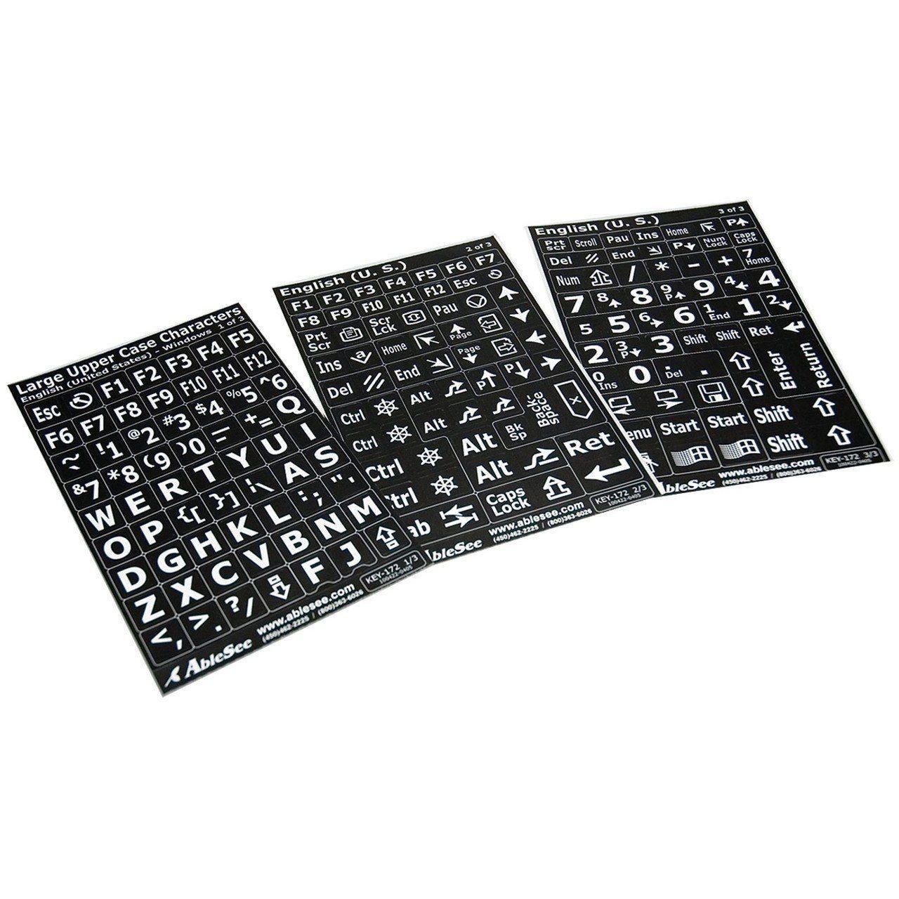 KeyBoard Labels White on Black - The Low Vision Store