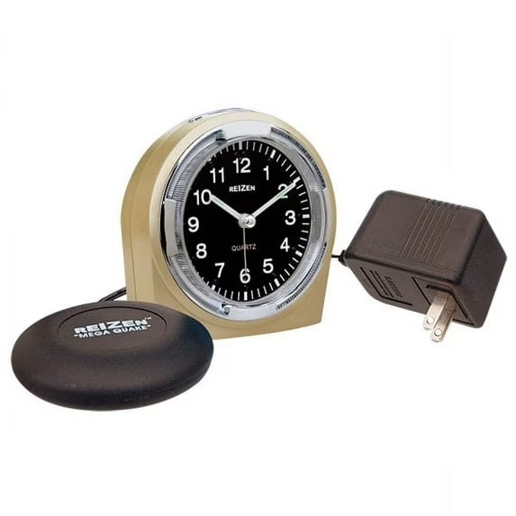 Braille Quartz Alarm Clock with Bed Shaker Combo