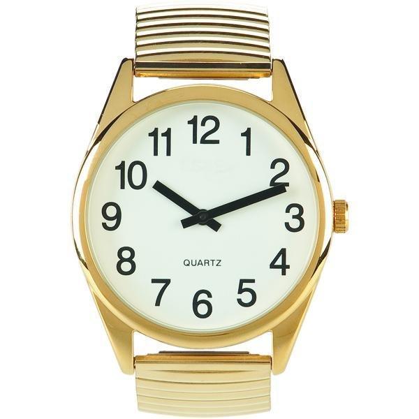 Unisex LV Watch Gold Tone with White Face and Expansion Band