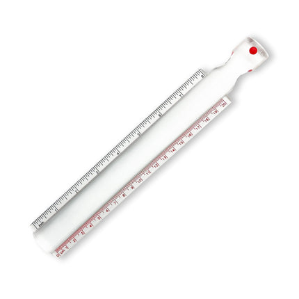 1.5x Magnification 8 inch bar magnifier with ruler and handle for enhanced reading and measuring tasks.