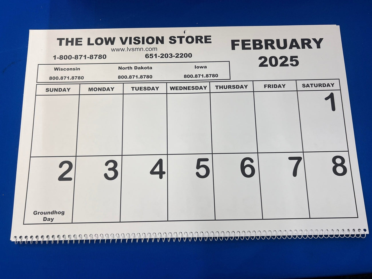 2025 Jumbo Calendar - The Low Vision Store