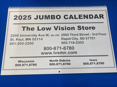 2025 Jumbo Calendar - The Low Vision Store