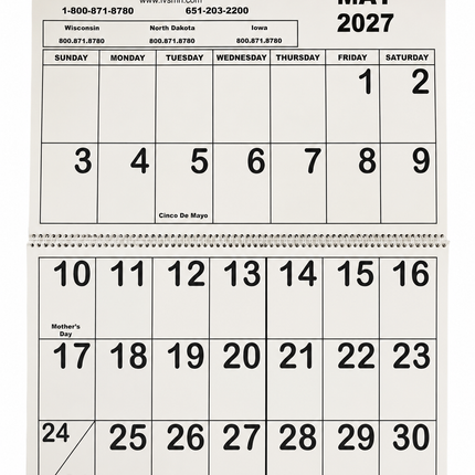 2027 Jumbo Low Vision Calendar – Pre-Order Now