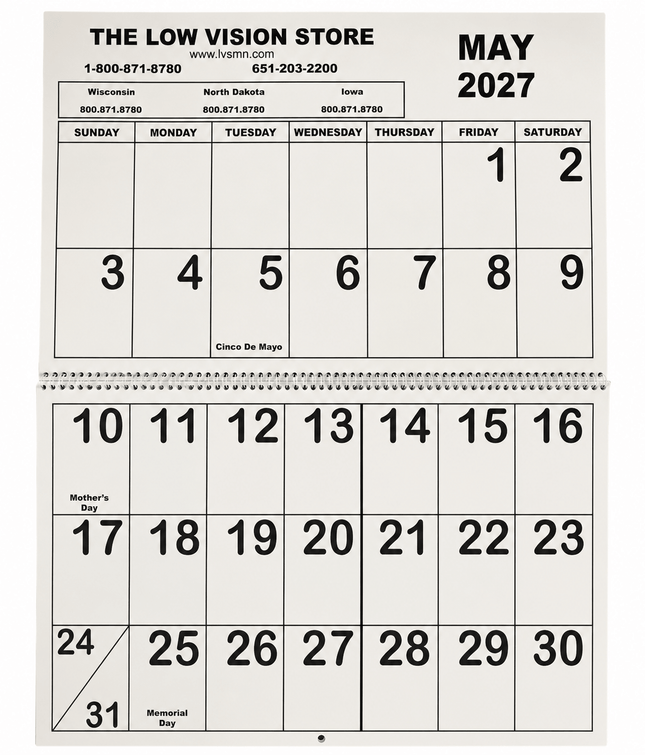 😁WOO HOO!!!!  2027 Jumbo Low Vision Calendar are here!!