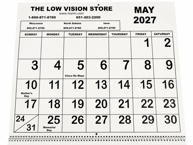 😁WOO HOO!!!!  2027 Jumbo Low Vision Calendar are here!!