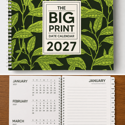 2027 Big Print Date Calendar Front (cover design will vary)