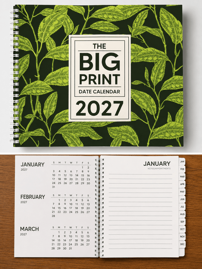2027 Big Print Date Calendar Front (cover design will vary)