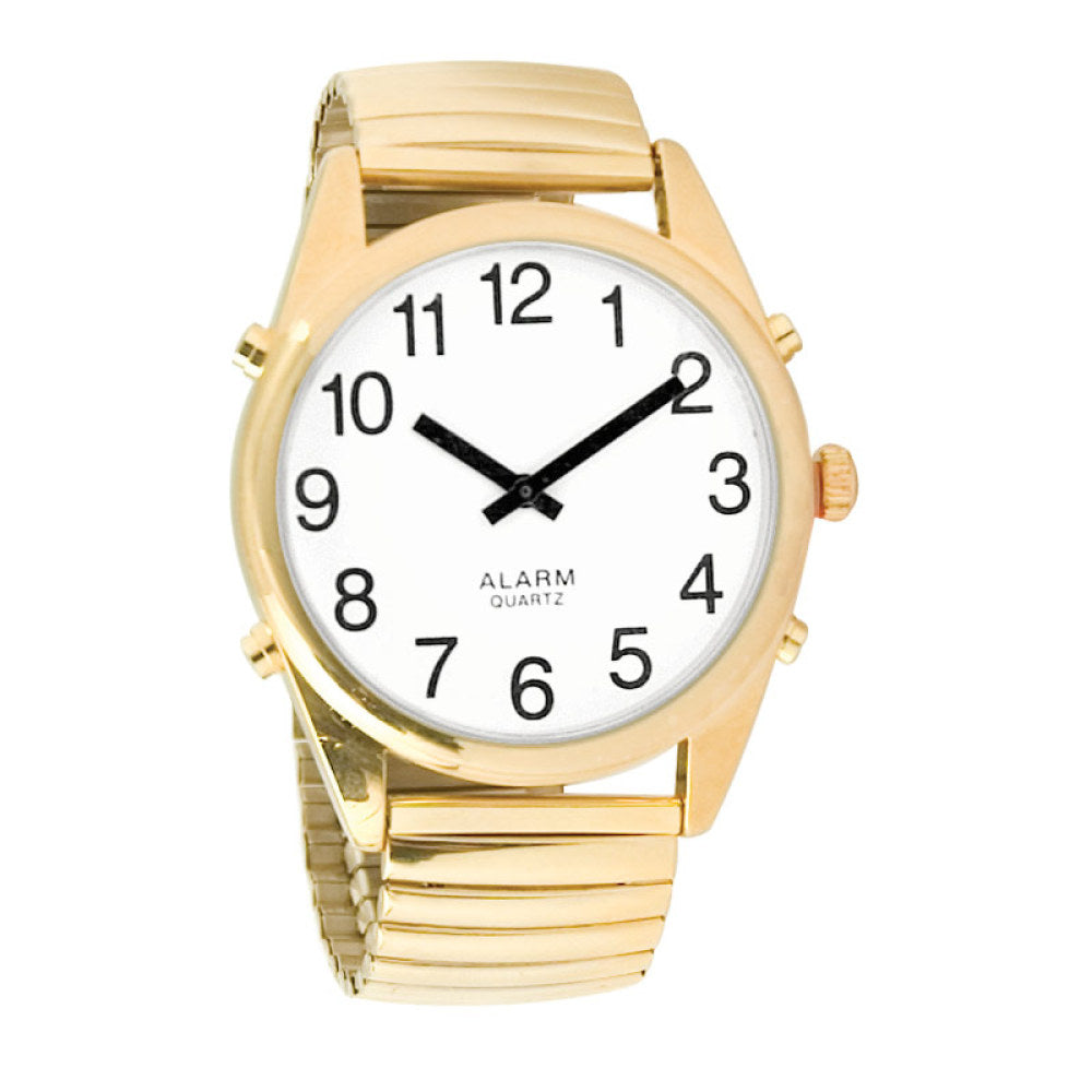 Talking Men's Watch  XL  Gold Expansion Band