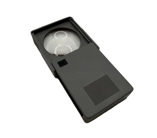 Pocket Magnifiers Slide up 5X compact design with durable case, ideal for portability and easy magnification.
