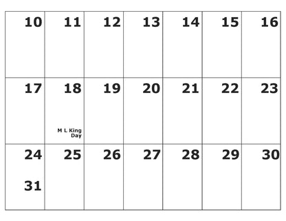 Pre-Order: 2026 Jumbo Low Vision Calendar (Shipping around mid-September)
