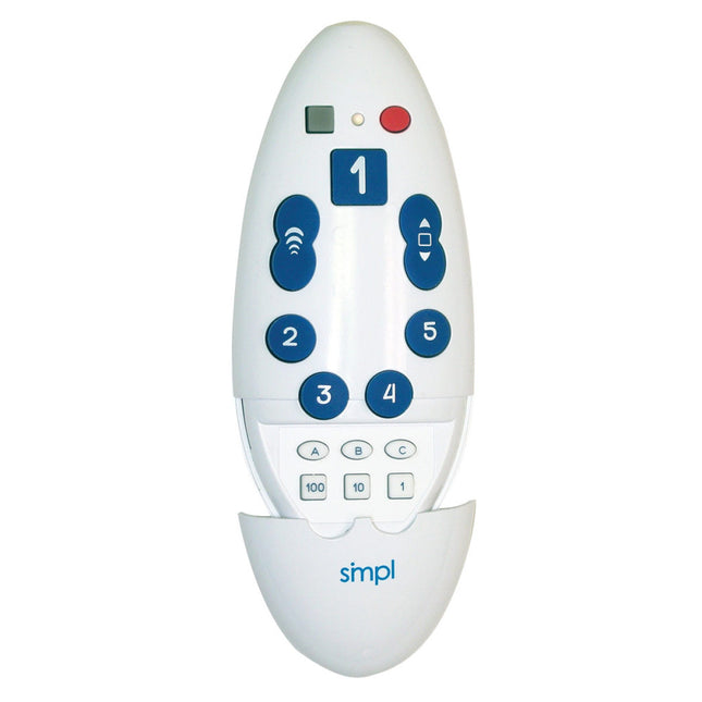smpl Universal TV Remote, a universal big button TV remote designed for easy navigation and access to favorite channels.