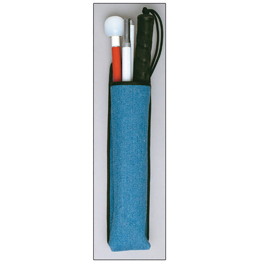 Mobility Cane Pouch – Denim, 11" Vertical Pocket with Belt Loop & Clip