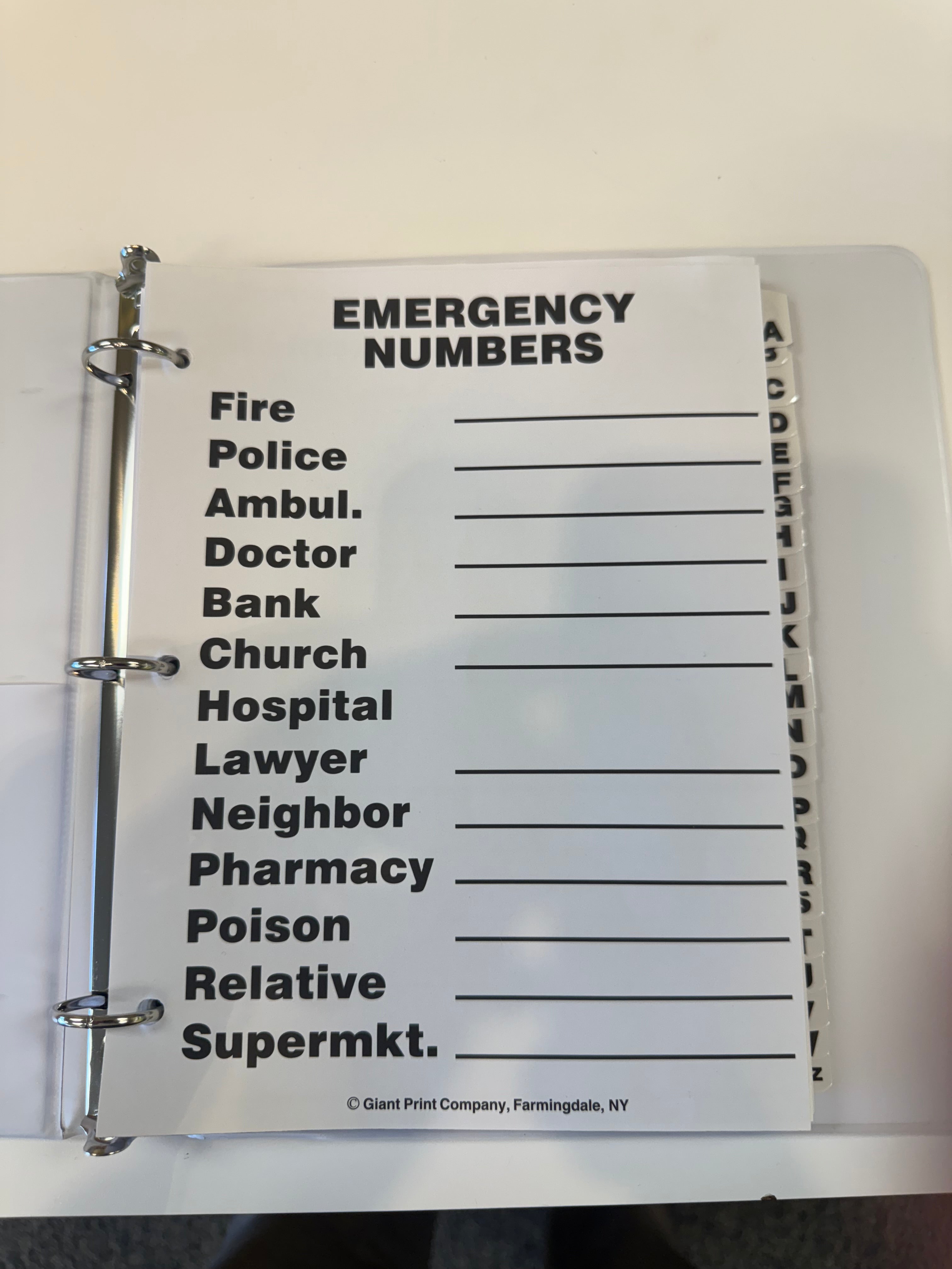 large print address book for low vision - Compact Edition – The