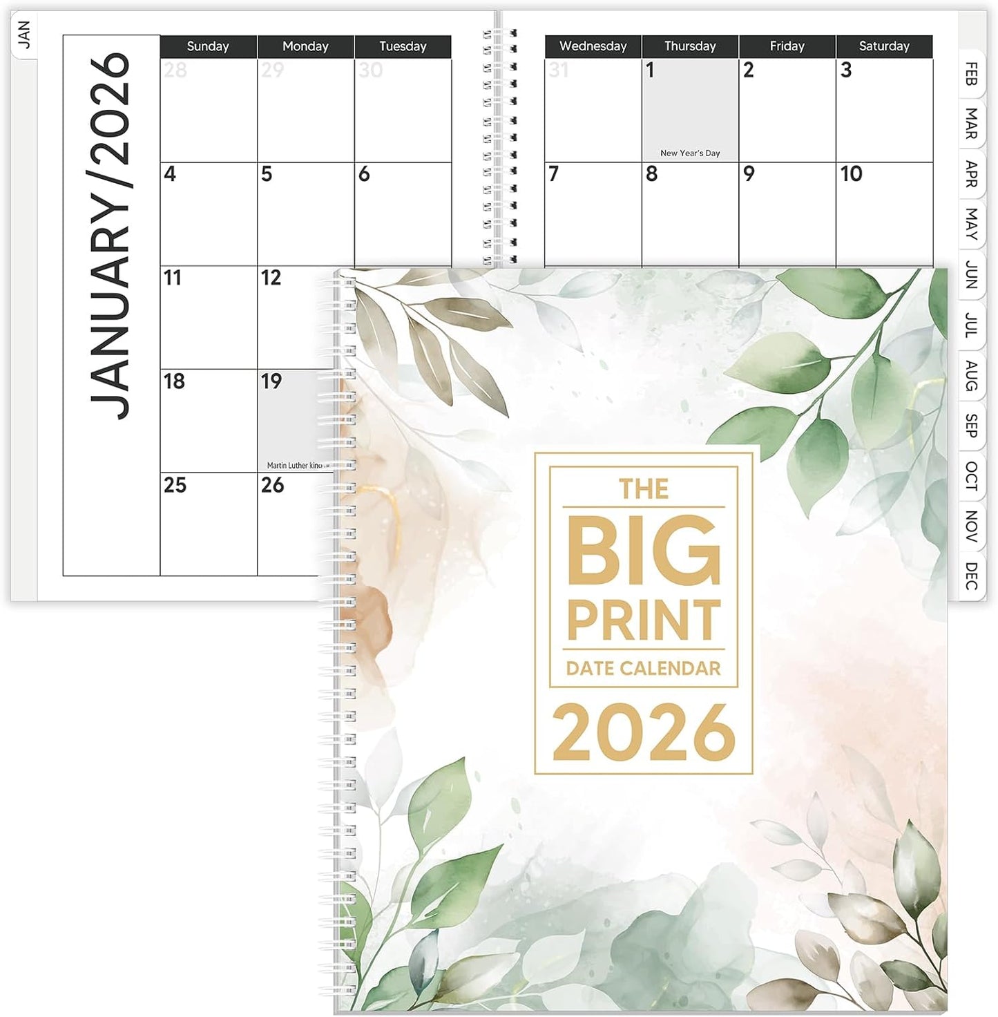2026 calendar with floral design and 'The Big Print' branding