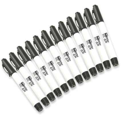 Bold Writer 20 bold pen for low vision, set of 12 black-ink, easy-to-see bold point pens arranged in a row