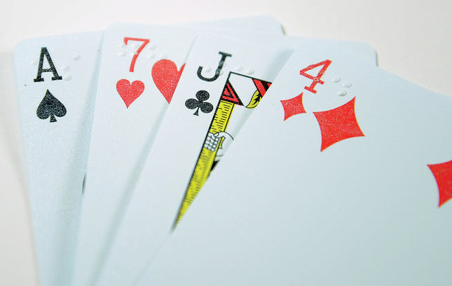 Braille Playing Cards Pure Plastic Durable with Braille Dots