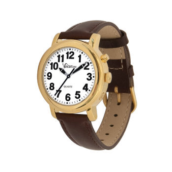 Talking Woman's Gold-tone w/ brown leather