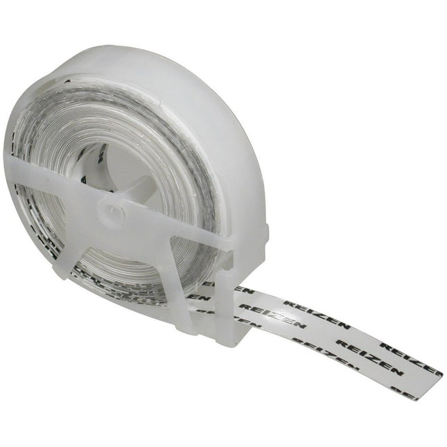 Clear vinyl braille labeling tape on roll, perfect for discreet labeling, measuring .50 inch W x 144 inches.