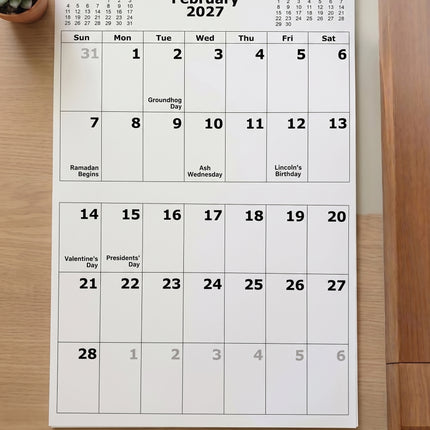 2027 Bold Print Desk Calendar Large Print Easy to Read