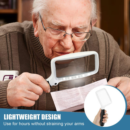 Folding 3X LED Lighted Handheld Magnifying Glass with Large Reading Lens