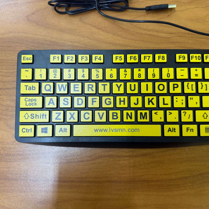Large Print Computer Keyboard. Yellow keys Black Letters