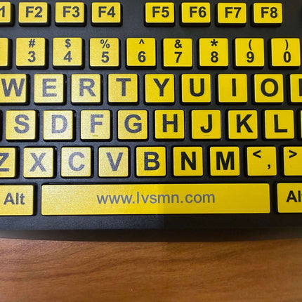 Large Print Computer Keyboard. Yellow keys Black Letters