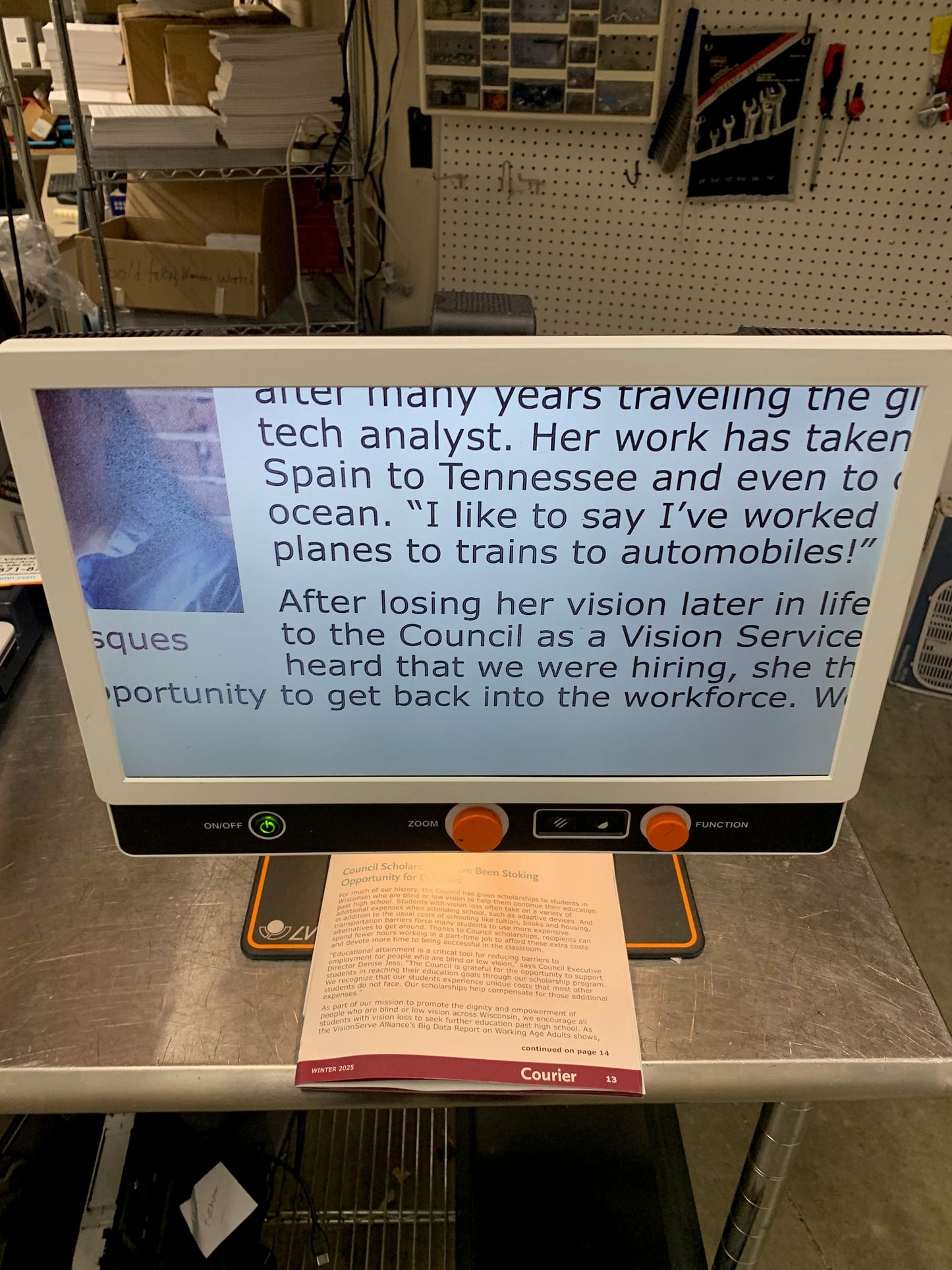 Used LVI Zip 17" Portable Video Magnifier – Foldable Low Vision Aid