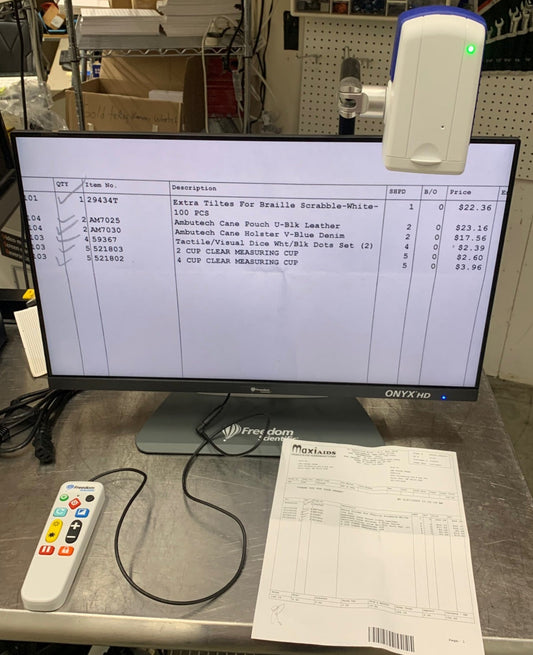 Used ONYX 24″ HD Deskset Video Magnifier – Freedom Scientific