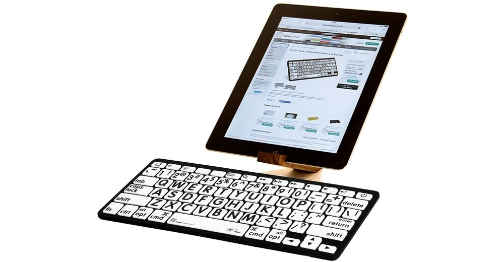 Large Print - Black on White Mini Bluetooth Keyboard – Windows