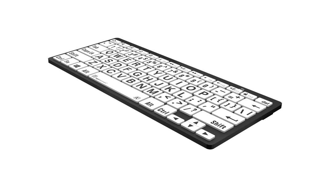 Large Print - Black on White Mini Bluetooth Keyboard – Windows