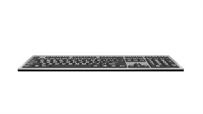 Large Print - White on Black Silver Slimline Keyboard – Windows