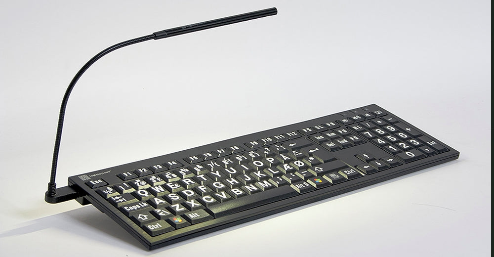 Large Print - Yellow on Black NERO Slimline Keyboard – Windows