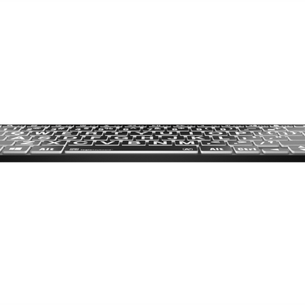 Large Print Bluetooth Keyboard - White on black layout designed for easy navigation and accessibility.