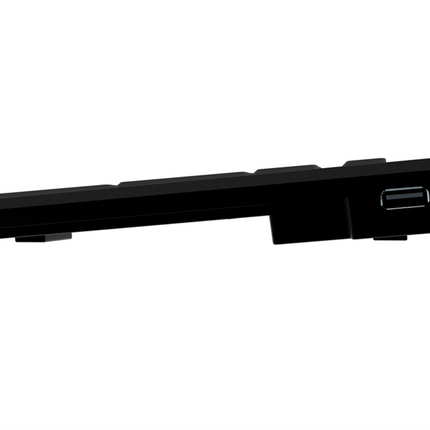 Large Print Keyboard for Windows - Yellow on Black Slimline Logic Keyboard side view