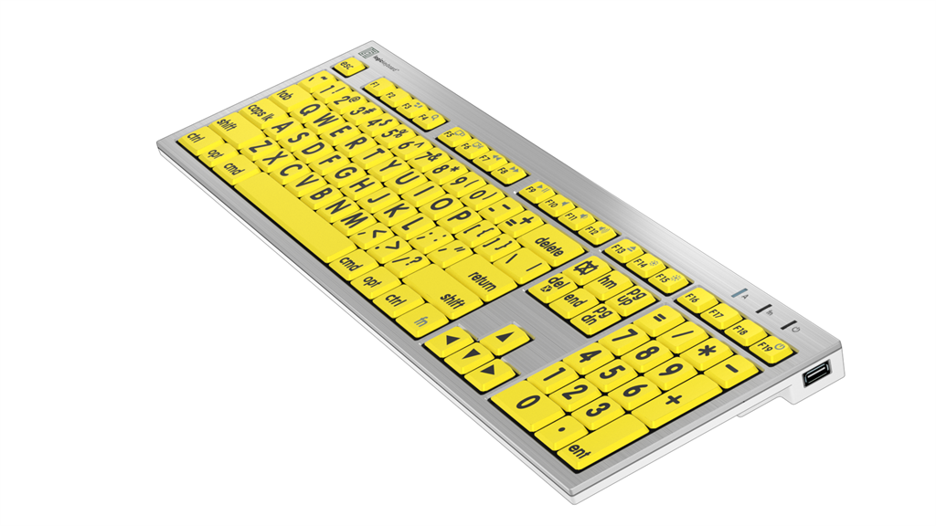 Large Print - Black on Yellow ALBA Slimline Keyboard – Mac