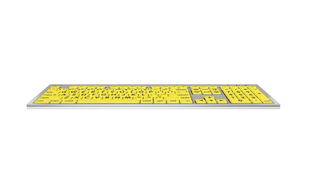 Large Print - Black on Yellow ALBA Slimline Keyboard – Mac