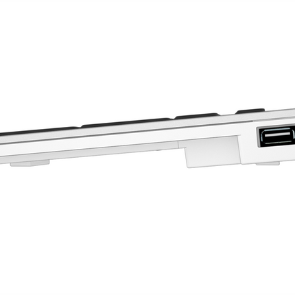Large Print Mac Keyboard showing slim profile design and USB port on the side.