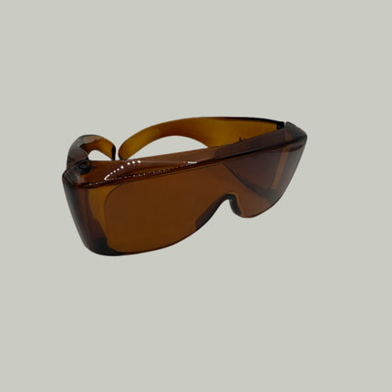 Noir Amber U-40 amber sun glasses for low vision with side shields and universal fit.