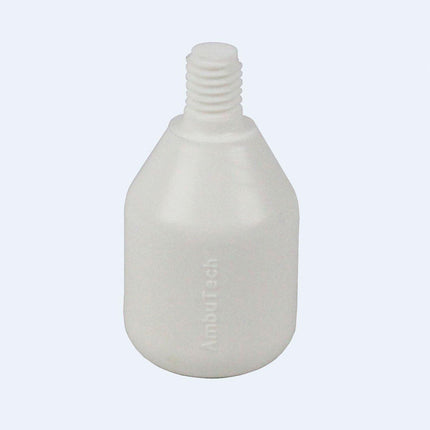 Ambutech 8mm threaded marshmallow tip in white, designed for non-rolling use on canes for tactile feedback.