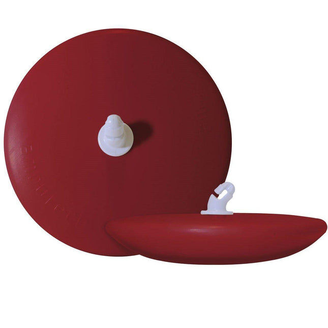 Ambutech disk cane tip showing a red, rugged disk designed for improved mobility on uneven terrains.