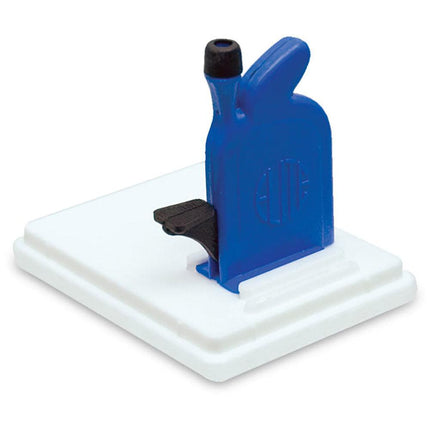 Automatic Needle Threader in blue, designed for easy needle threading with a push button operation.