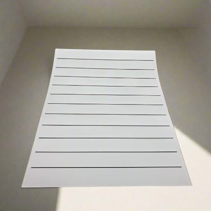 Bold line writing paper with bold black lines, designed for low vision individuals, 8.5 x 11 inches size.