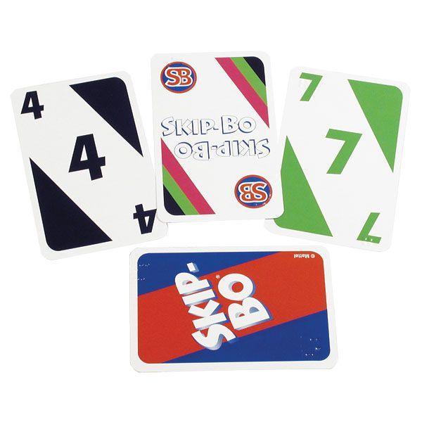 Brailled Skip-Bo Card Game cards showing numbers 4 and 7, perfect for ages 7 and up, ideal for 2-6 players.