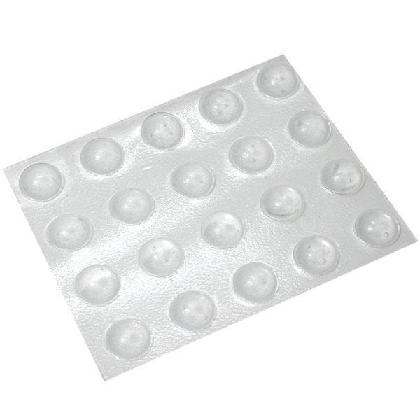 Clear medium rounded bump dots on adhesive sheet, perfect for tactile identification of items.