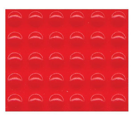 Medium round orange-red bump dots on a sheet, ideal for marking items for low vision identification.