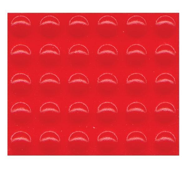 Medium round orange-red bump dots on a sheet, ideal for marking items for low vision identification.