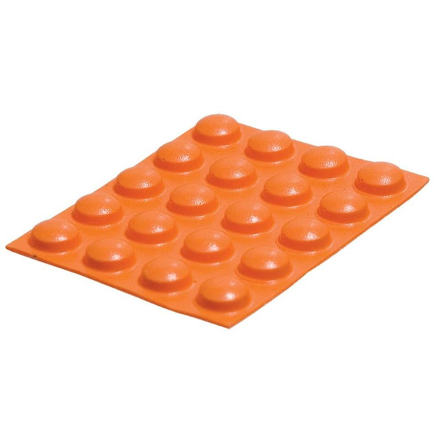 Large orange bump dots on a sheet, ideal for enhancing grip on various surfaces.