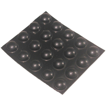 Self-adhesive bump dots, black, small round or flat, 20 pieces per package for easy accessibility.